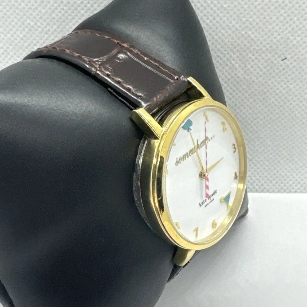 Kate Spade New York 0765 Women's Brown Leather Analog Dial Quartz Watch JNA466